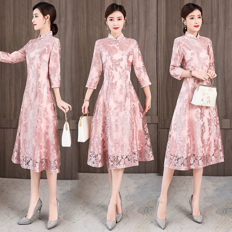 Ao Dai Vietnam Dress - أنيقة المرأة Aodai فيتنام شيونغسام الشرقية