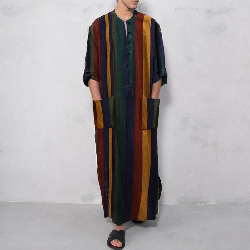 Fashion Ethnic Wear For Men - قميص رجالي طويل مطبوع بتصميم رداء
