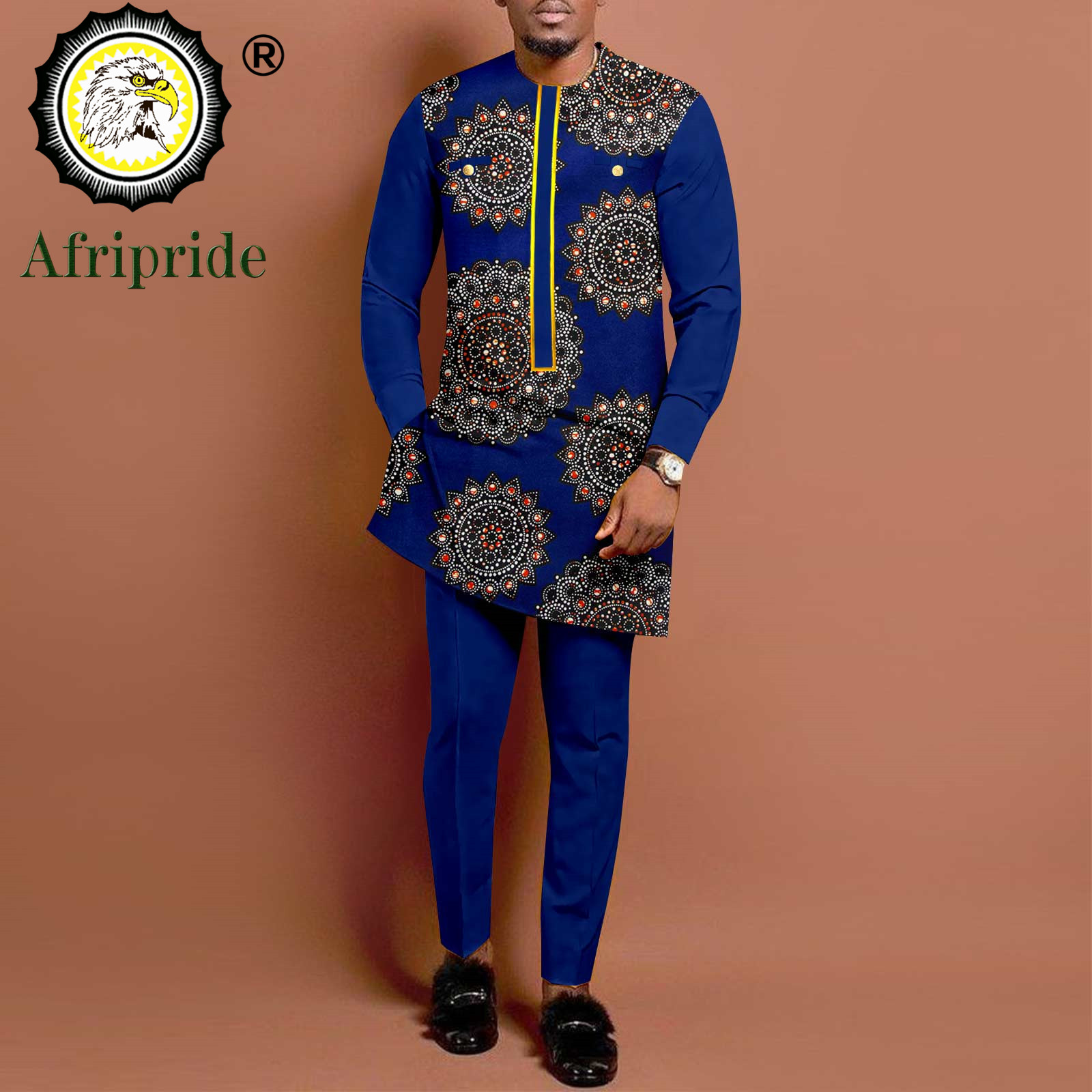 Dashiki Shirt Men - الأفريقية الدعاوى للرجال طويلة الأكمام طباعة