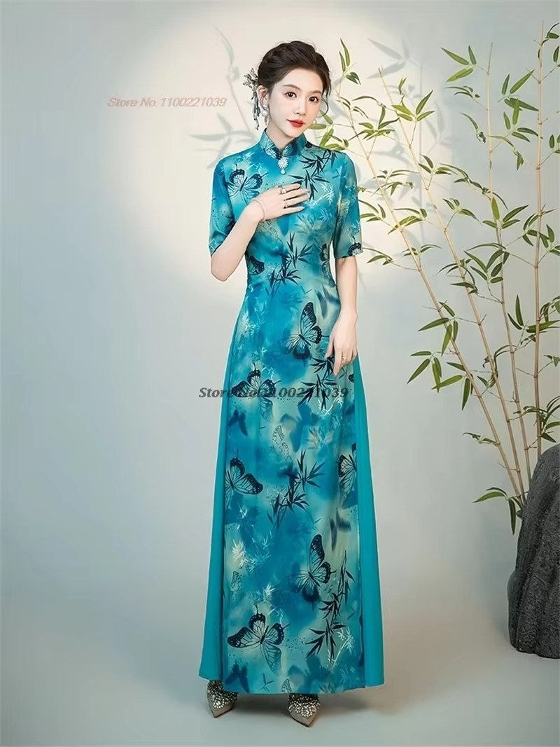 Ao Dai Vietnam Dress - فستان شيونغسام الوطني الصيني المحسن لعام