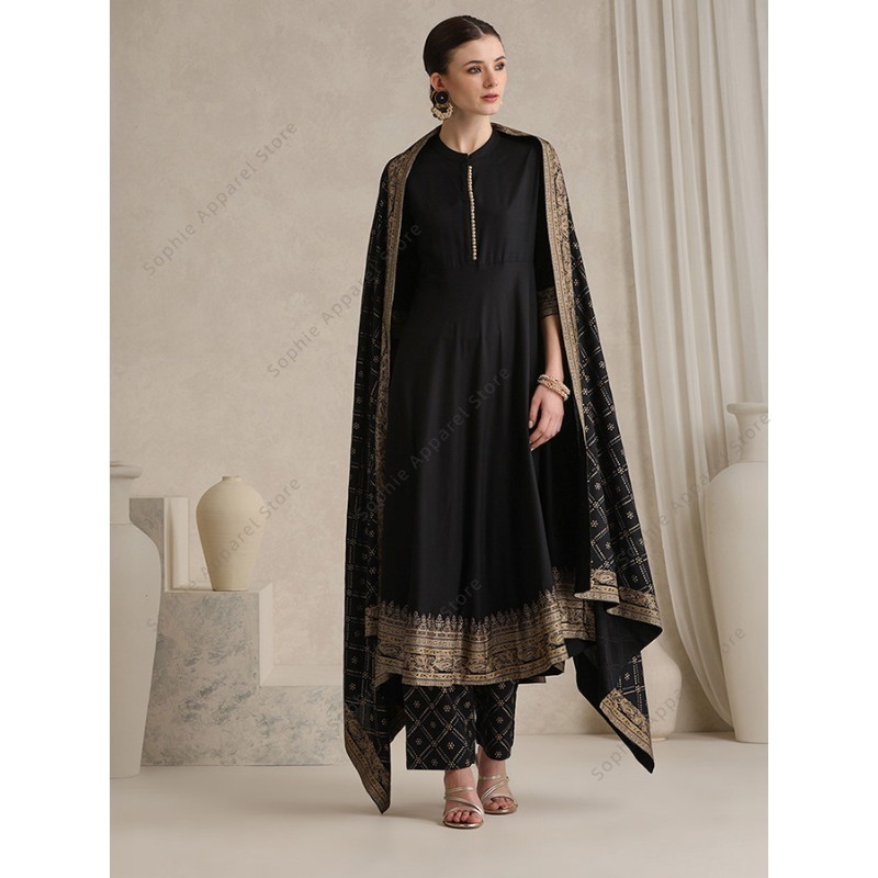 Salwar Kameez Set - طقم بدلات نسائية قطنية أنيقة باللون