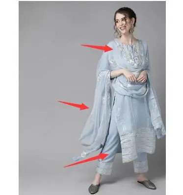 ملابس نسائية مطرزة على الطراز  - مراجعة Salwar Kameez Set وسعره