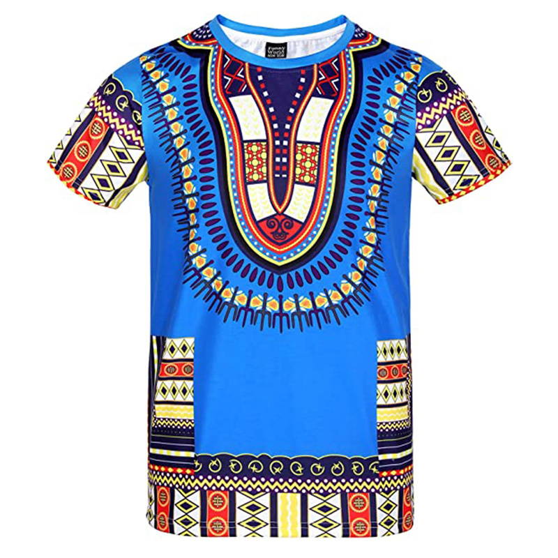 الصيف Harajuku ثلاثية الأبعاد  - مراجعة Dashiki Shirt Men وسعره