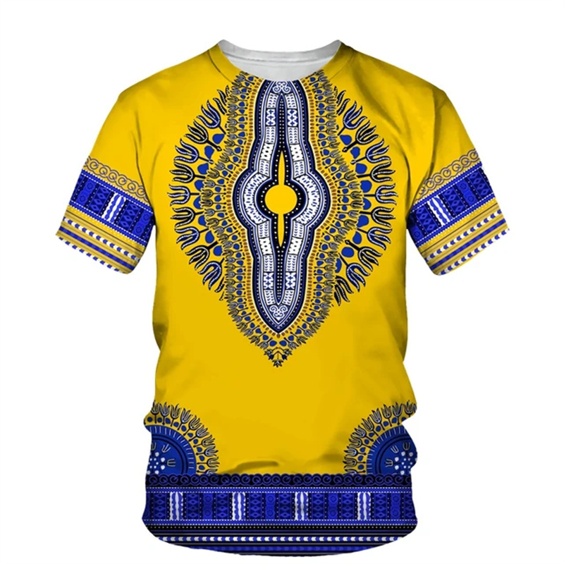 الصيف Harajuku ثلاثية الأبعاد  - مراجعة Dashiki Shirt Men وسعره