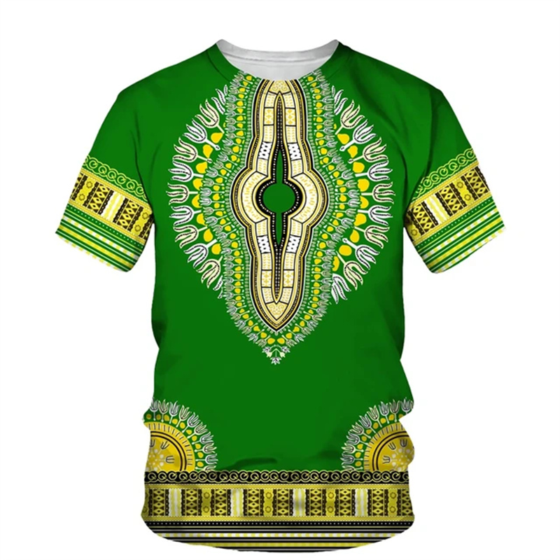 الصيف Harajuku ثلاثية الأبعاد  - مراجعة Dashiki Shirt Men وسعره