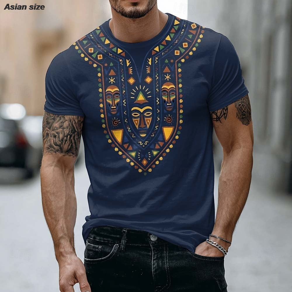 تي شيرت رجالي بتصميم قناع أفري - مراجعة Dashiki Shirt Men وسعره
