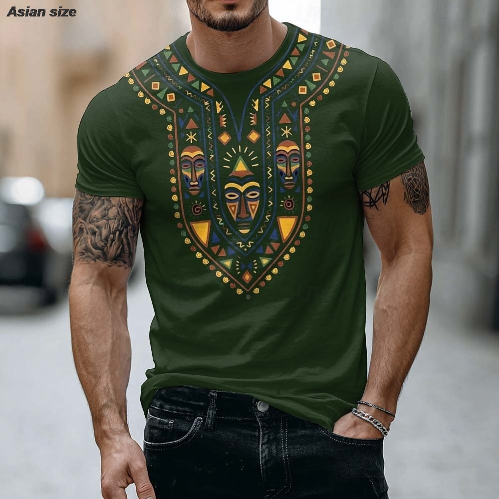 تي شيرت رجالي بتصميم قناع أفري - مراجعة Dashiki Shirt Men وسعره