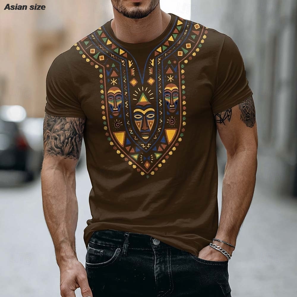 تي شيرت رجالي بتصميم قناع أفري - مراجعة Dashiki Shirt Men وسعره