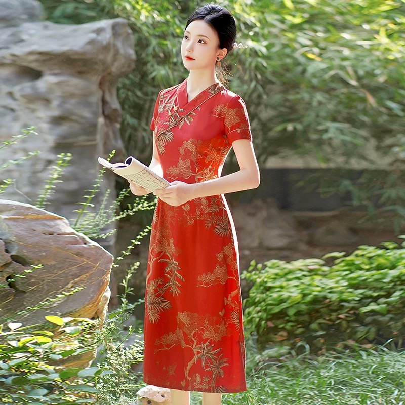 فيتنام Aodai شيونغسام خمر زهرة - مراجعة Ao Dai Vietnam Dress وسعره