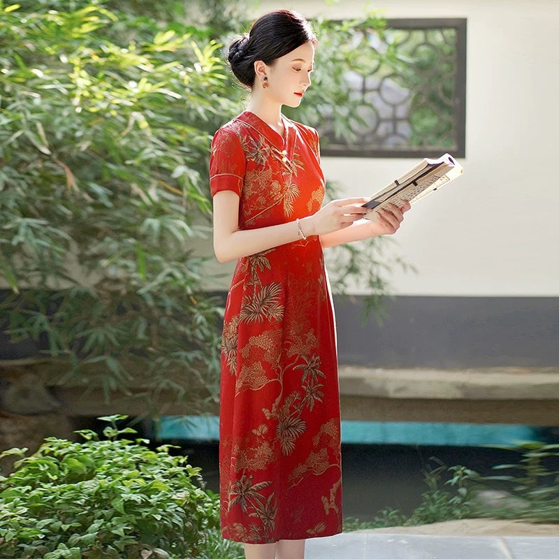 فيتنام Aodai شيونغسام خمر زهرة - مراجعة Ao Dai Vietnam Dress وسعره