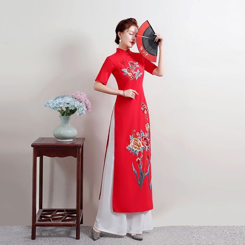 الصيف النساء التقليدية فيتنام  - مراجعة Ao Dai Vietnam Dress وسعره