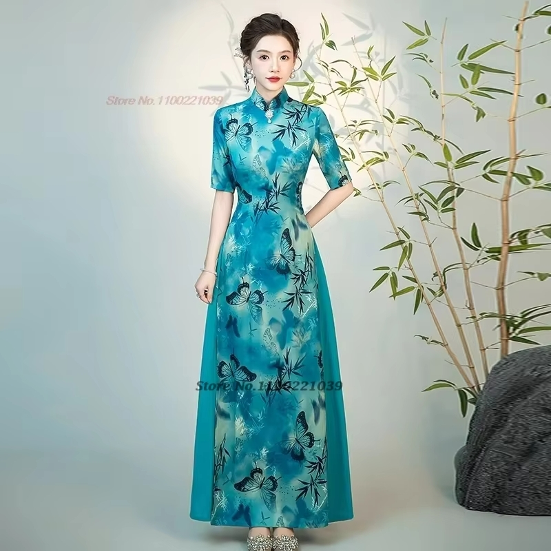 فستان شيونغسام الوطني الصيني ا - مراجعة Ao Dai Vietnam Dress وسعره