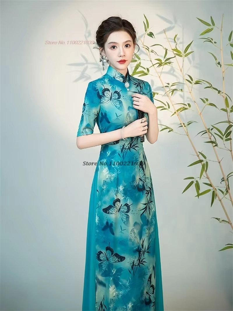 فستان شيونغسام الوطني الصيني ا - مراجعة Ao Dai Vietnam Dress وسعره