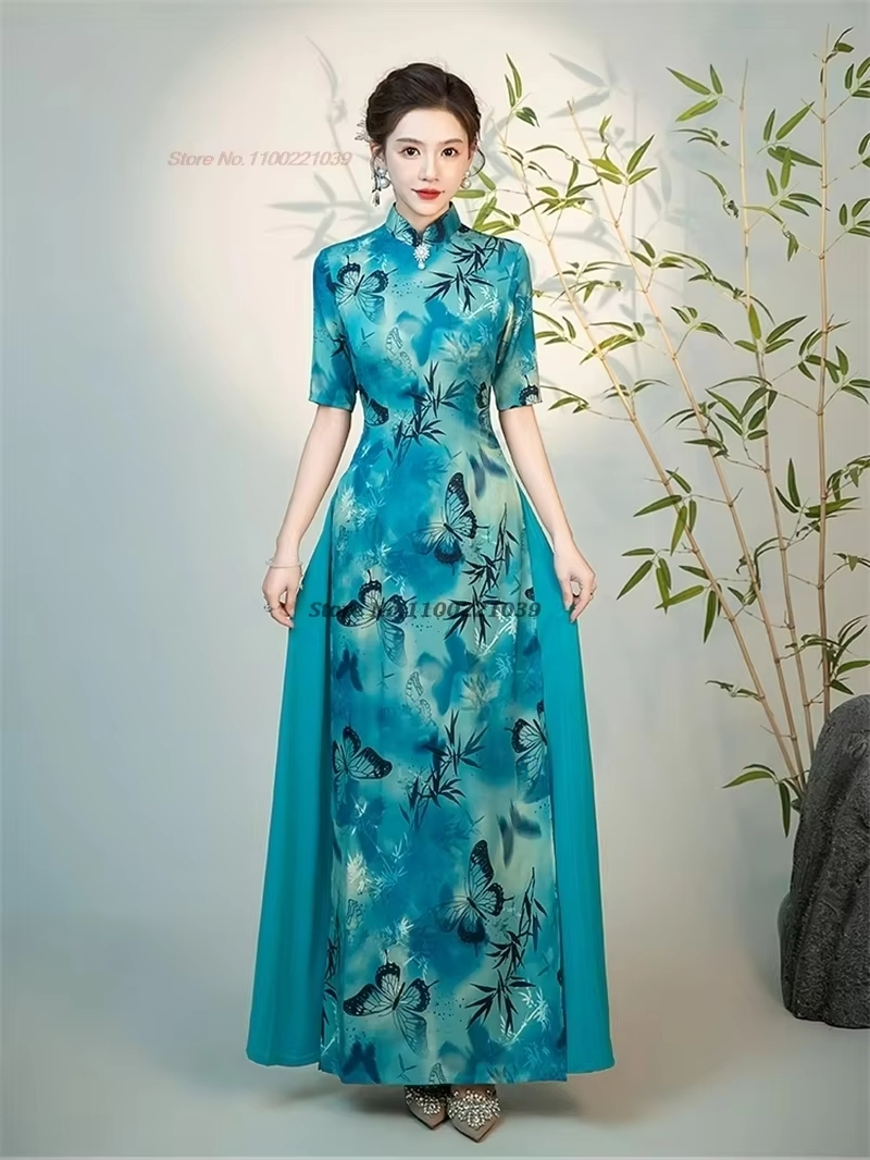 فستان شيونغسام الوطني الصيني ا - مراجعة Ao Dai Vietnam Dress وسعره
