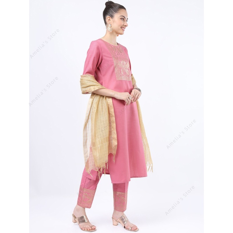 طقم كورتا وردي نسائي هندي/باكس - مراجعة Salwar Kameez Set وسعره