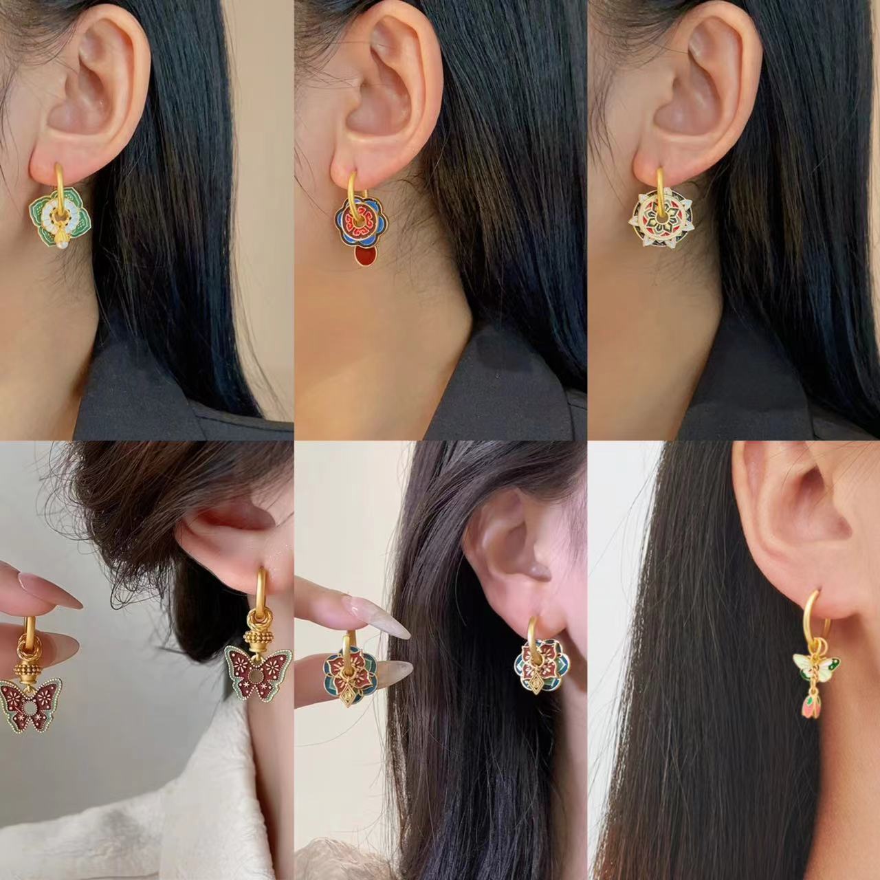 أقراط مينا صينية عتيقة مطلية ب - مراجعة Ethnic Fashion Way وسعره