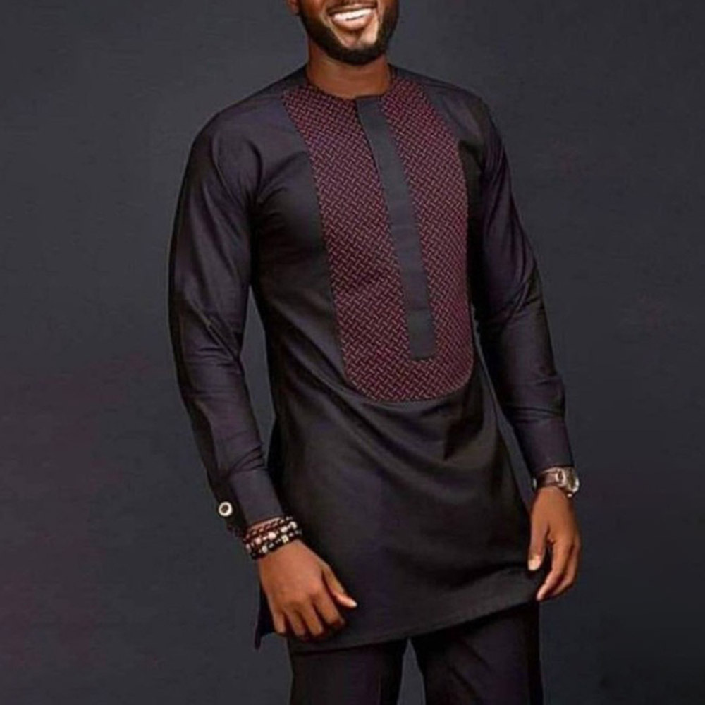 قميص أفريقي بأكمام طويلة وياقة - مراجعة Dashiki Shirt Men وسعره