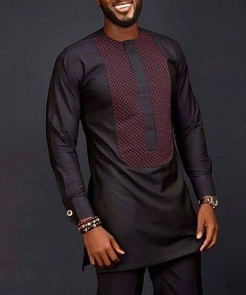 قميص أفريقي بأكمام طويلة وياقة - مراجعة Dashiki Shirt Men وسعره