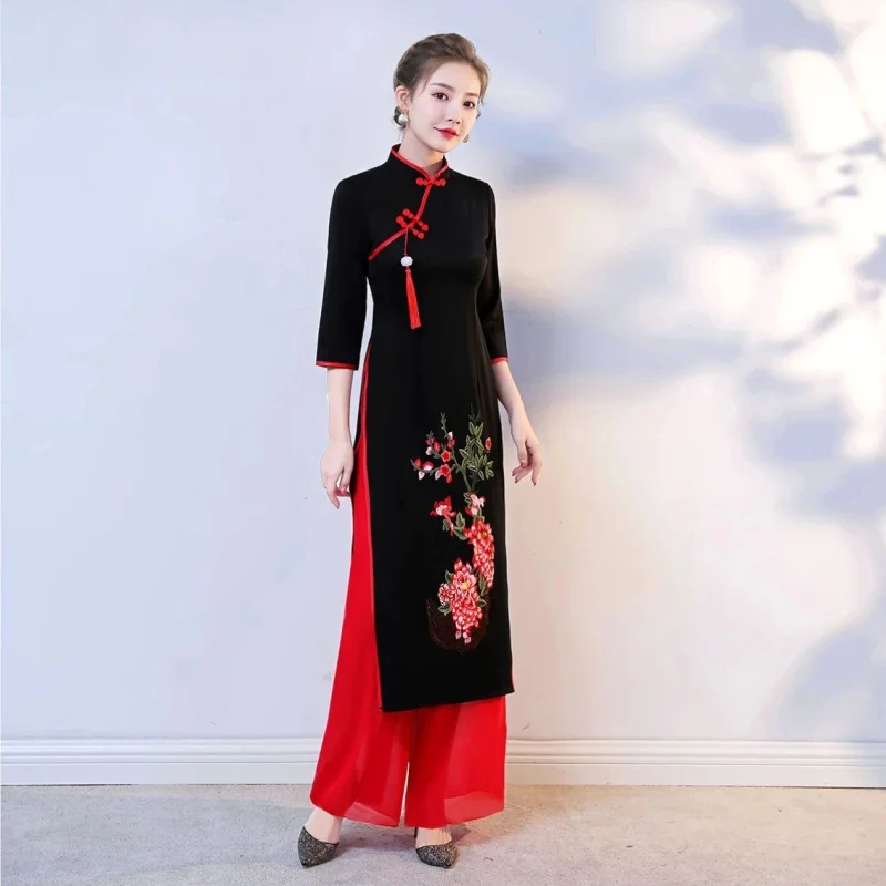 طقم فستان أوداي تشيونغسام فيتن - مراجعة Ao Dai Vietnam Dress وسعره