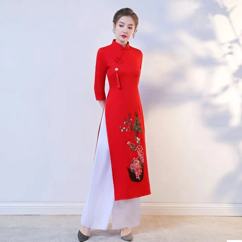 طقم فستان أوداي تشيونغسام فيتن - مراجعة Ao Dai Vietnam Dress وسعره