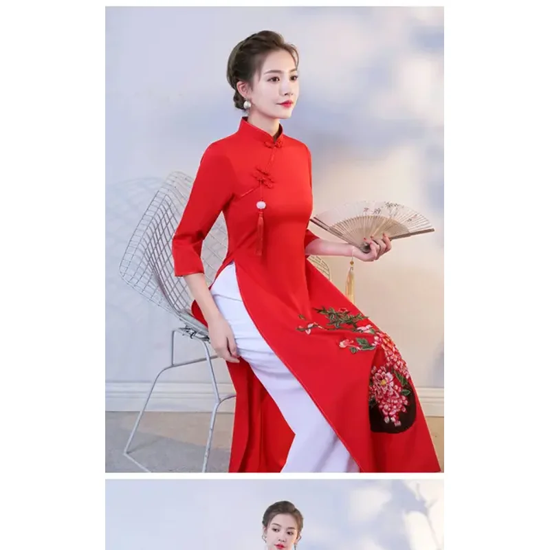 طقم فستان أوداي تشيونغسام فيتن - مراجعة Ao Dai Vietnam Dress وسعره